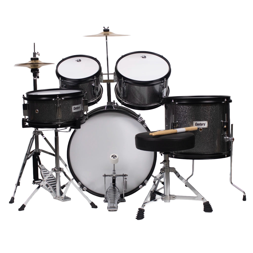 Century Cnbt050 Batería Junior Gris Sparkle 5 Piezas Aro Negro