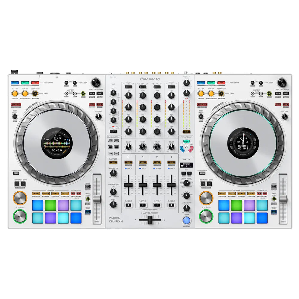 Pioneer DDJFLX10W Controlador Profesional de DJ de 4 Canales