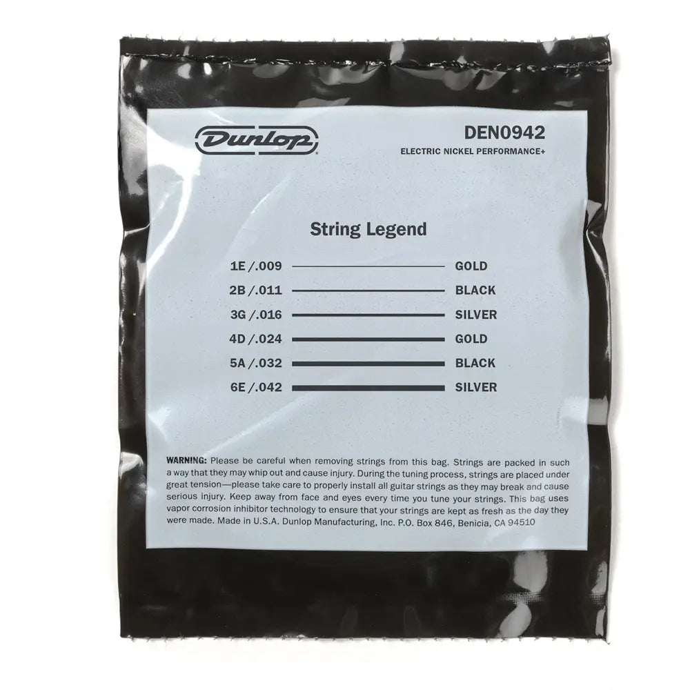 Dunlop DEN0942 Encordadura Guitarra Eléctrica Light 9/42 Niquel