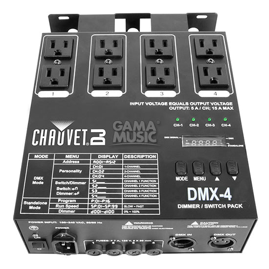 Controlador para Equipo de Iluminación CHAUVET-DJ DMX4 con 4 Canales