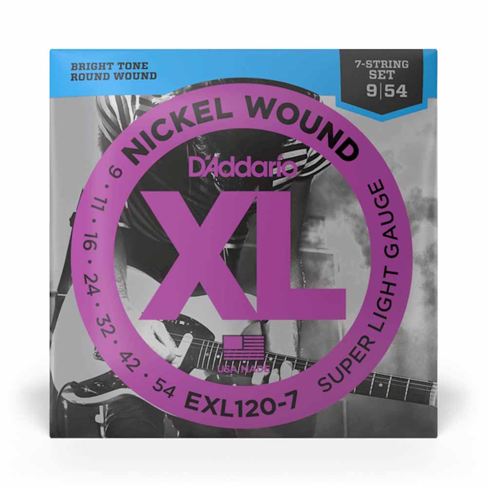 Encordadura Guitarra Eléctrica Daddario EXL1207 9/54 7 Cuerdas Nickel