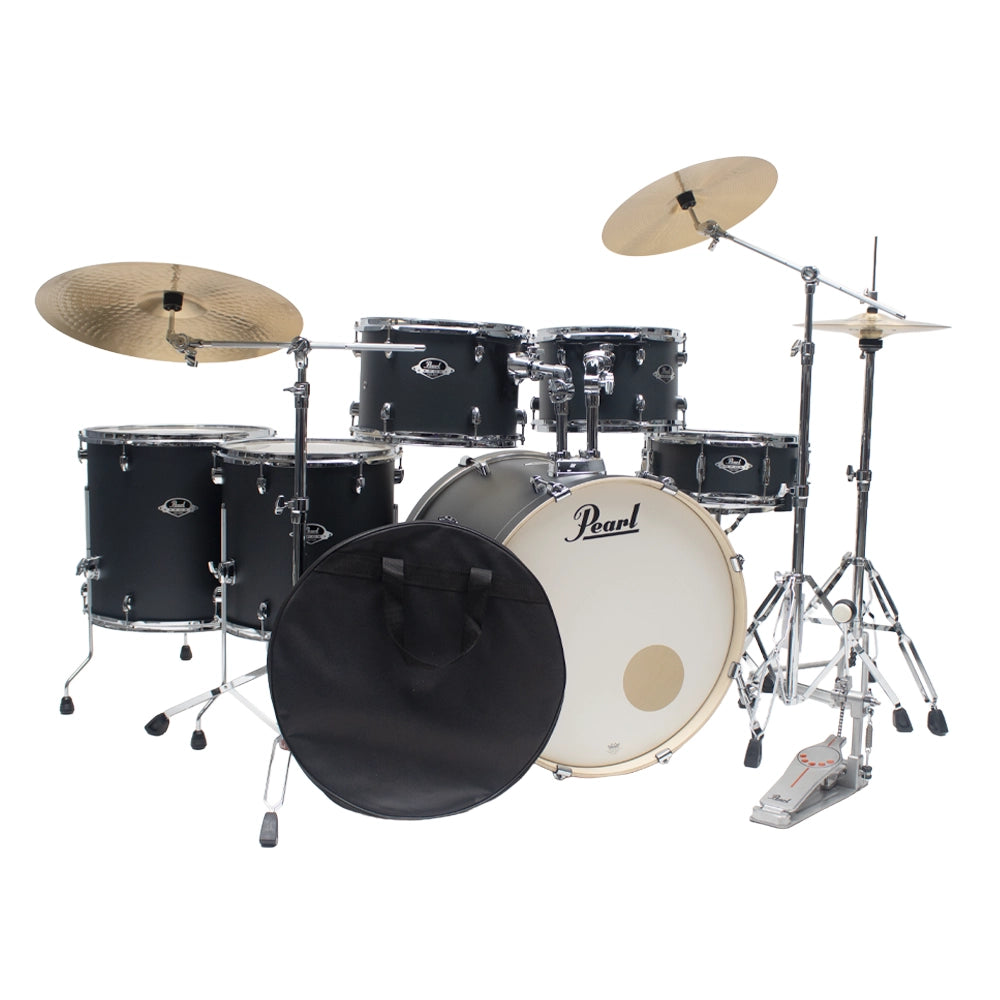 Pearl EXX6PZBRD1866 Batería Acústica Export de 6 piezas Graphite Slate con Hardware y Paquete de Platillos