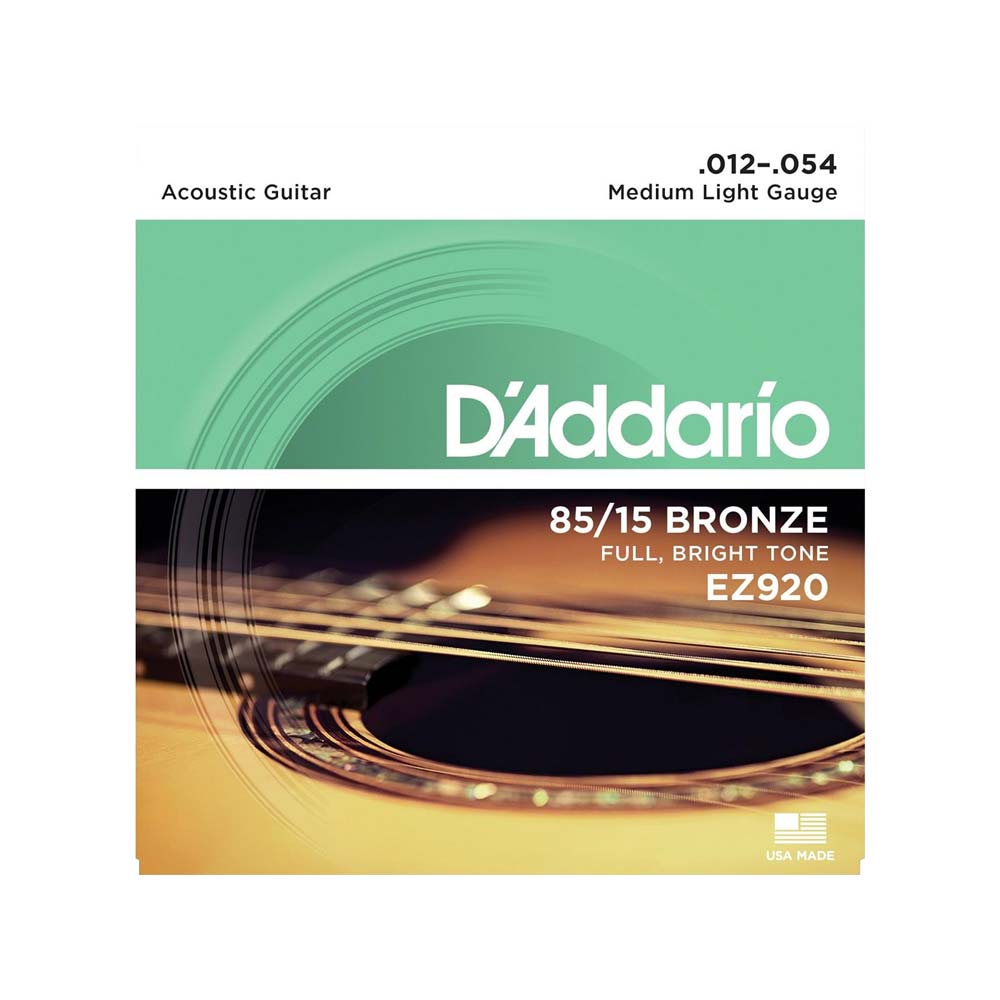 Encordadura Guitarra Acústica Daddario EZ920 12/54 Bronce Medium Light