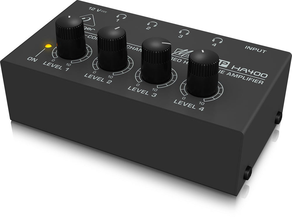 Amplificador para audífonos MicroAMP Ultra Compacto de 4 canales BEHRINGER HA400