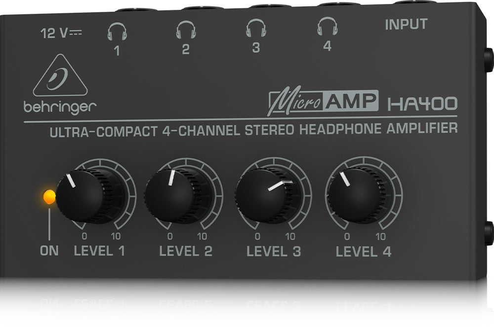 Amplificador para audífonos MicroAMP Ultra Compacto de 4 canales BEHRINGER HA400