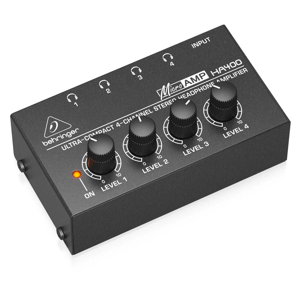 Behringer HA400 Amplificador para audífonos MicroAMP Ultra Compacto de 4 canales