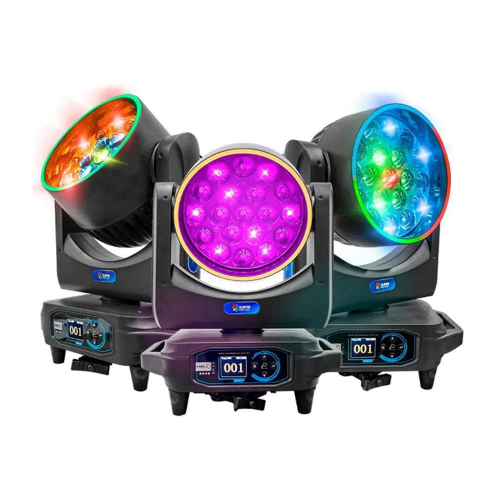 Super Bright Halowash Iluminación Estuche con 4 Cabezas De 19 Leds Rgbw