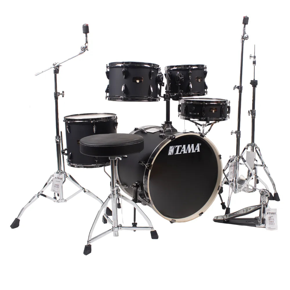 Tama IP50H6WBNBOB Batería Acústica Imperialstar de 5 Piezas Negro Mate con Atriles y Asiento