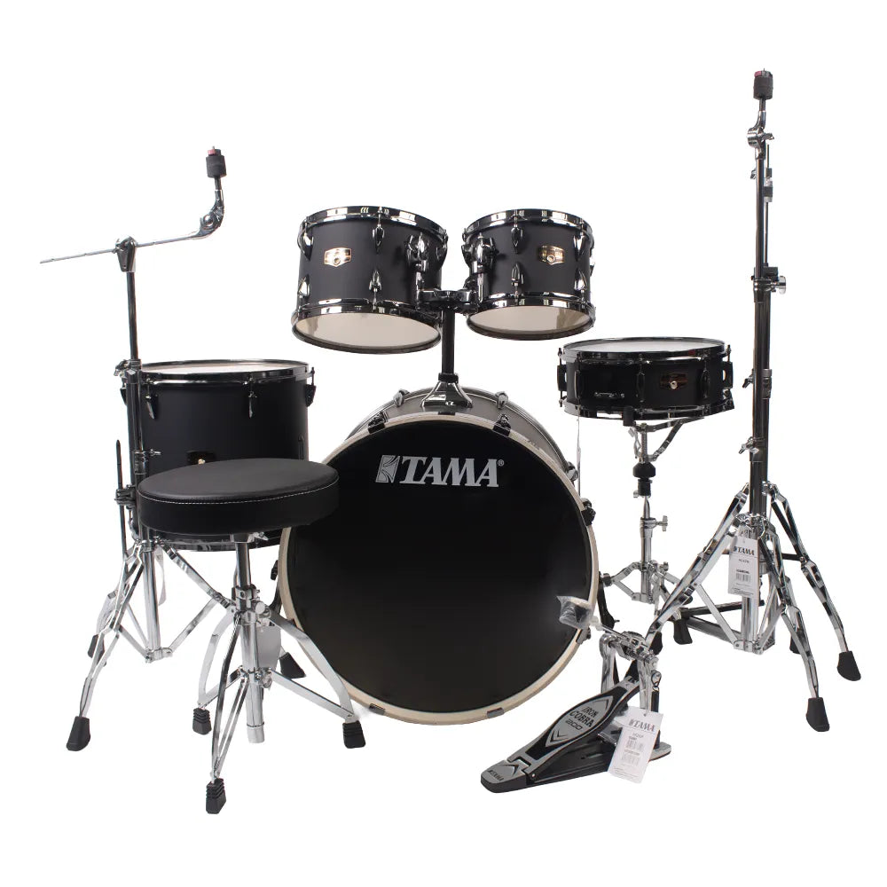 Tama IP52H6WBNBOB Batería Acústica Imperialstar de 5 Piezas Negro Mate con Atriles y Asiento