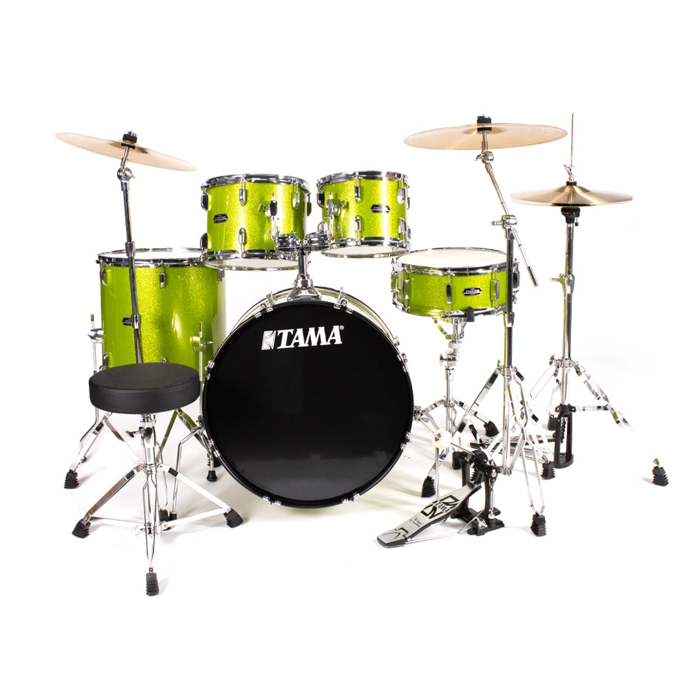 Tama St52h6clgs Batería Stagemaster 5 Piezas Verde Brillante Con Atriles Asiento Y Platillos