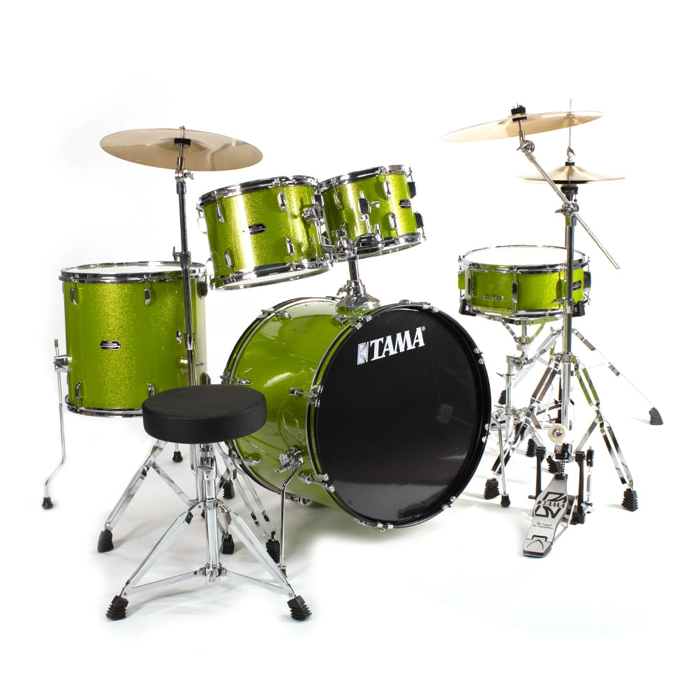 Tama St52h6clgs Batería Stagemaster 5 Piezas Verde Brillante Con Atriles Asiento Y Platillos