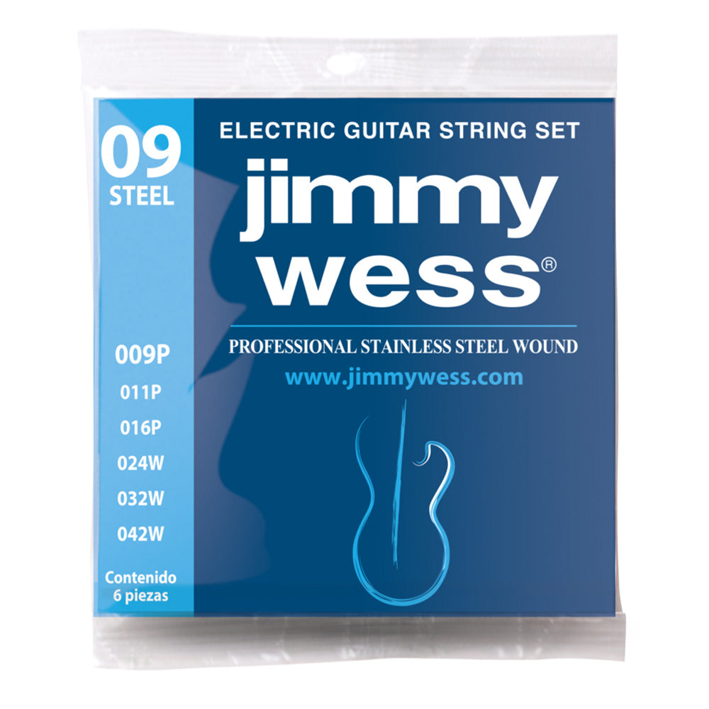 Encordadura Guitarra Eléctrica J.Wess Jwge1009i .009 - .042 Acero Inoxidable JIMMY WESS JWGE1009I