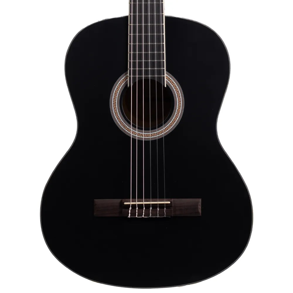 La Estudiantina Lecg0100Bk Guitarra Acústica Linden Negro Mate