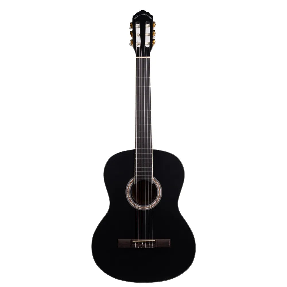 La Estudiantina Lecg0100Bk Guitarra Acústica Linden Negro Mate