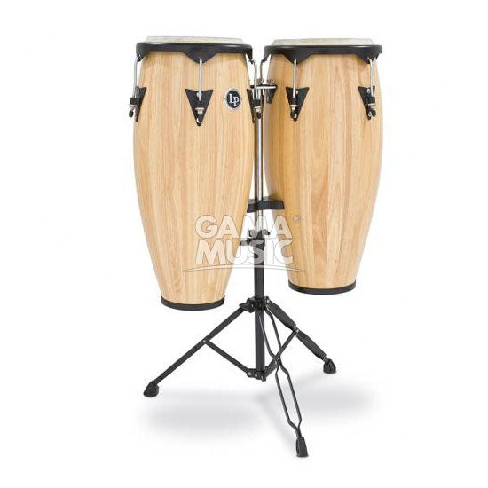 Congas LP City 11&12 in Madera Natural con Atril LP647NYAW