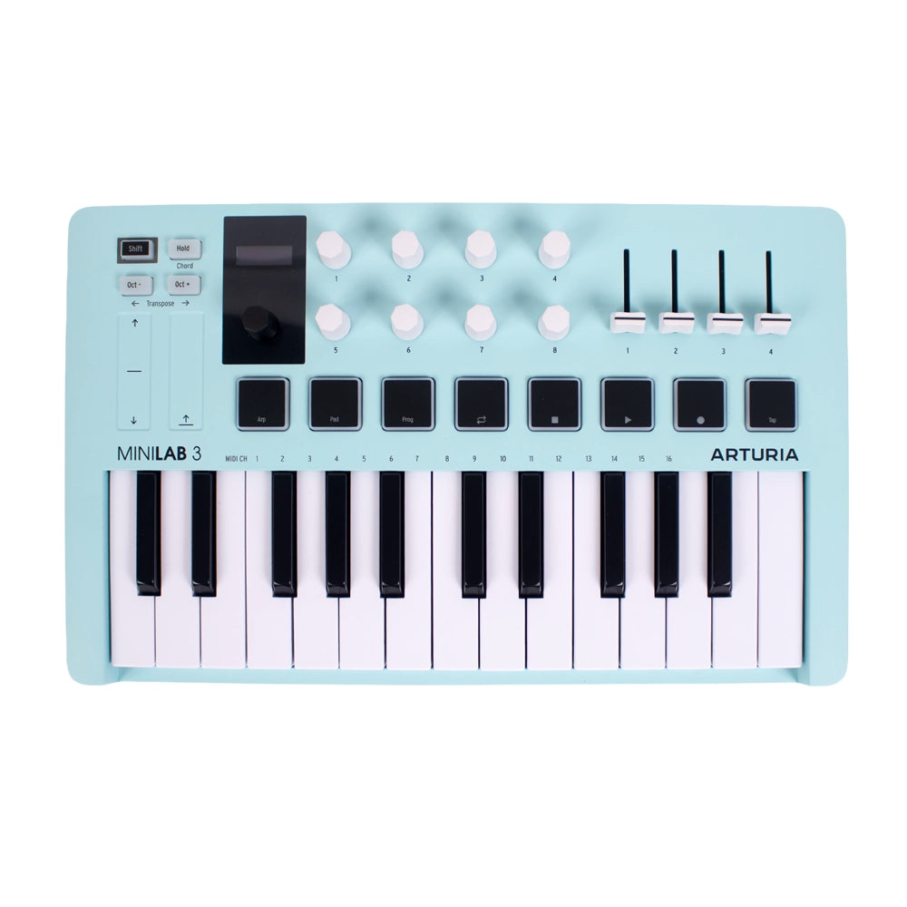 Arturia MINILAB3AQ Controlador de Teclado MIDI USB de 25 Teclas Aguamarina