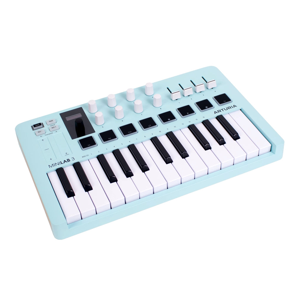 Arturia MINILAB3AQ Controlador de Teclado MIDI USB de 25 Teclas Aguamarina