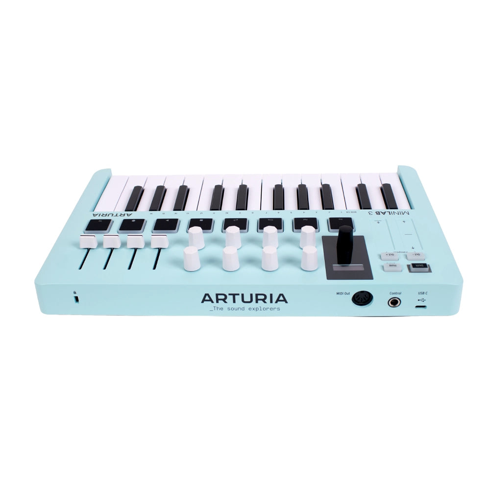 Arturia MINILAB3AQ Controlador de Teclado MIDI USB de 25 Teclas Aguamarina