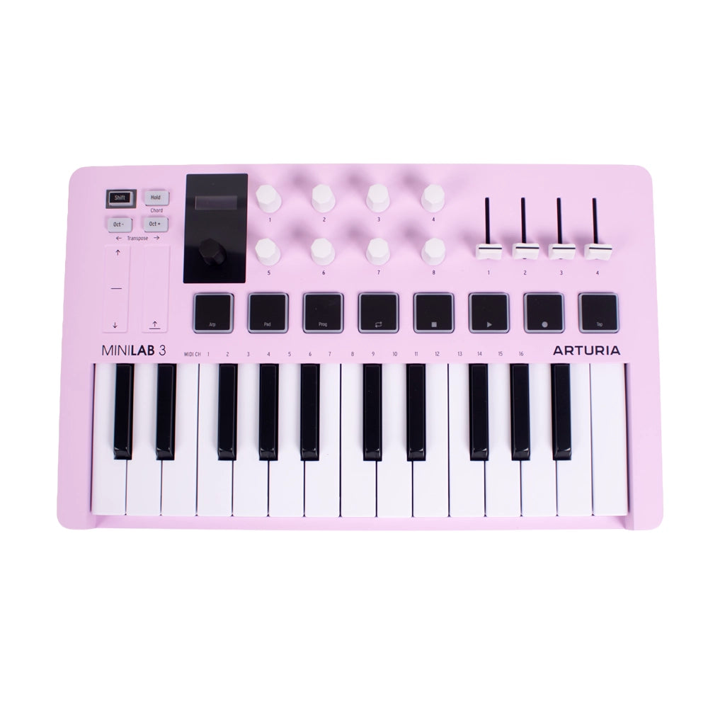 Arturia MINILAB3RQ Controlador de Teclado MIDI USB de 25 Teclas Cuarzo Rosa