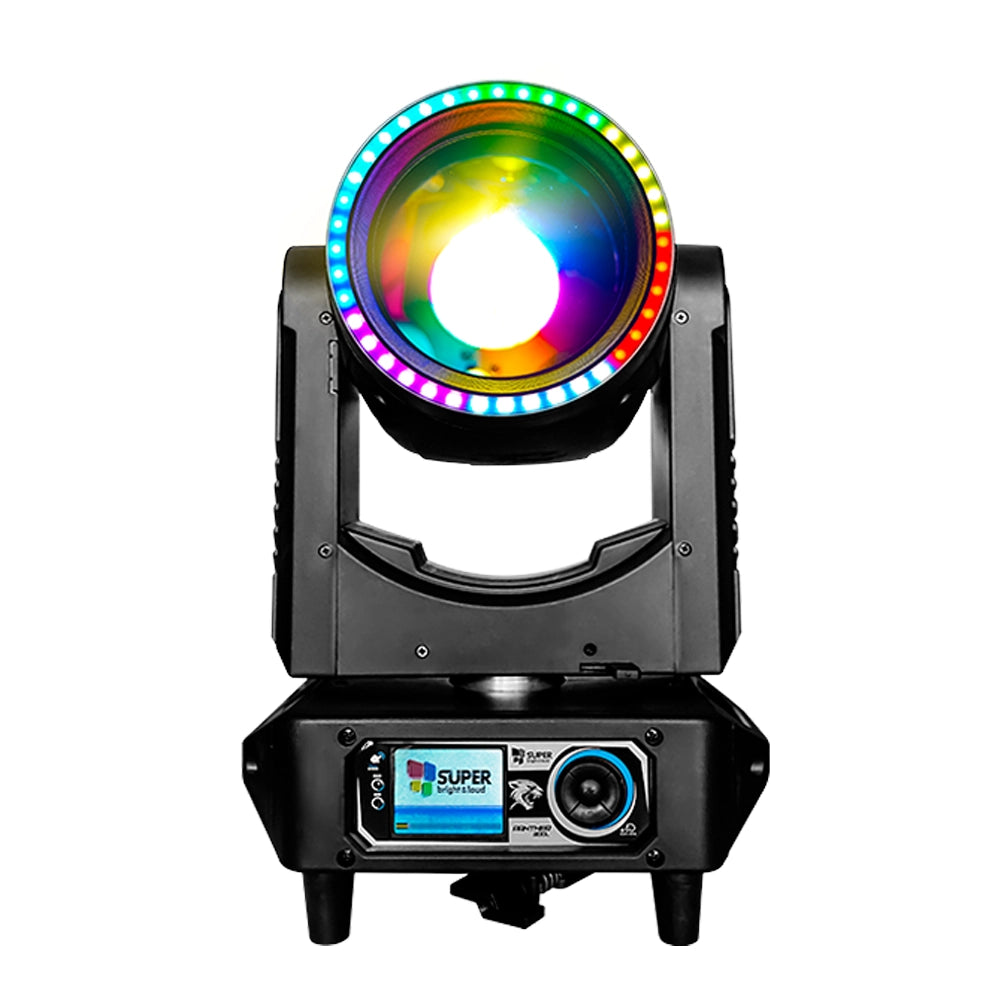 Super Bright PANTHER300L Cabeza Beam Led 300W + Aro Led RGB Estuche con 2