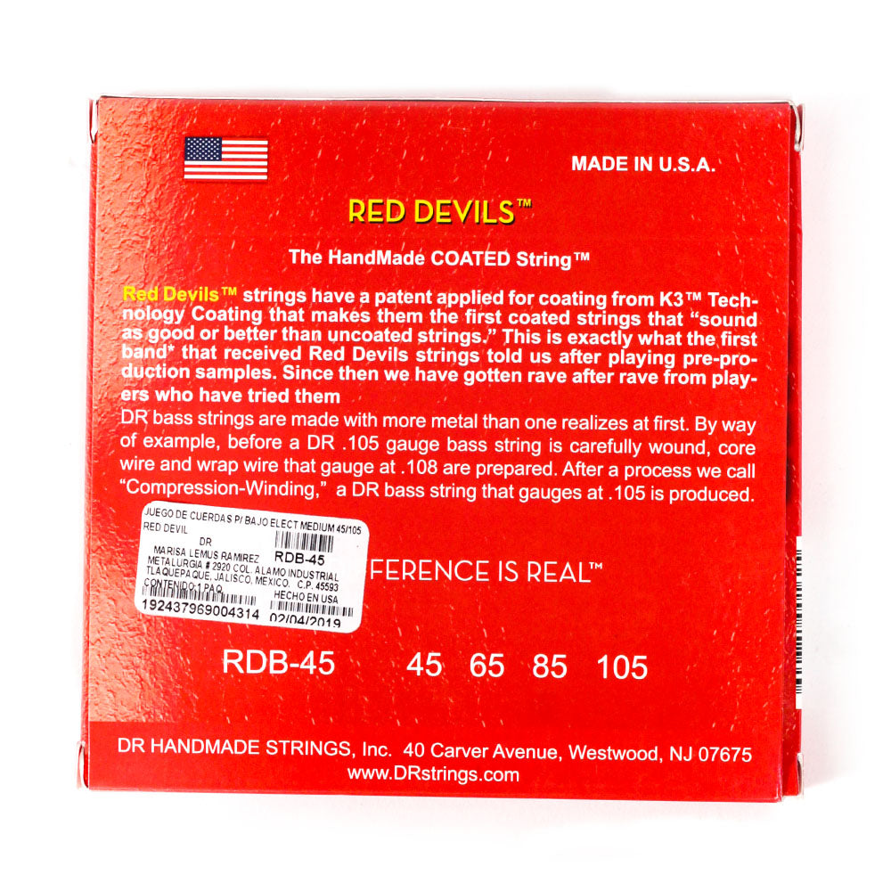 Encordadura Bajo Eléctrico Dr Rdb45 45/105 Red Devils RDB45