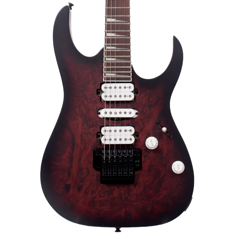 Ibanez RG470DXWWZM Guitarra Eléctrica RG Vino Texturizado Sombreado Negro Mate