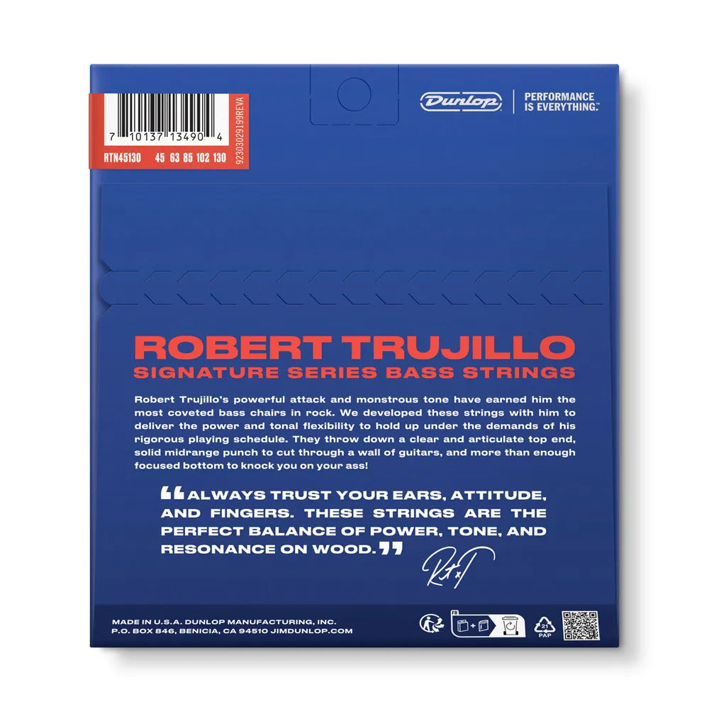 Dunlop RTN45130CV Encordadura Bajo Eléctrico 45/130 Roberto Trujillo Hybrid 5 Cuerdas