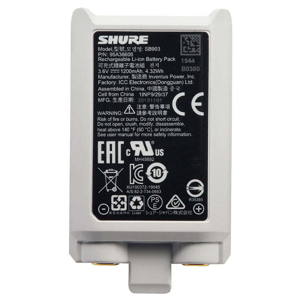 Batería recargable Shure SB903