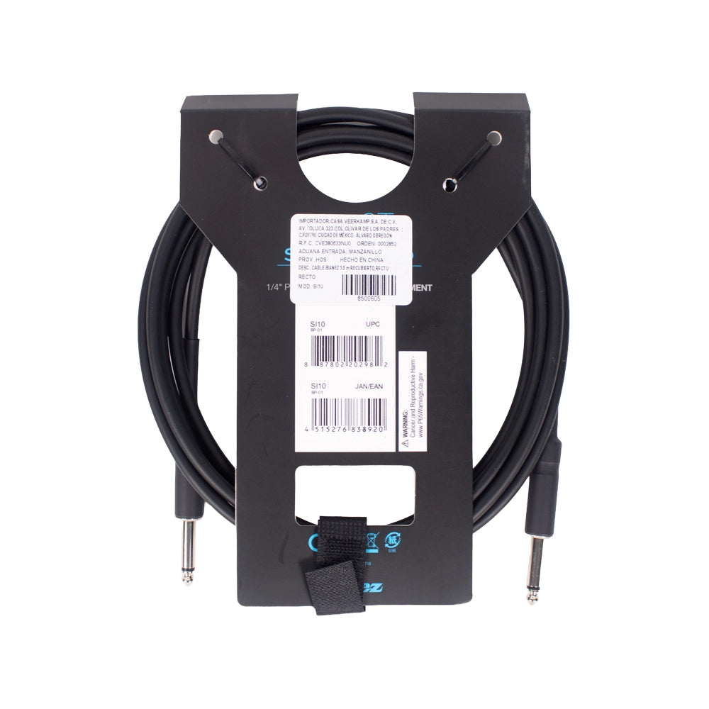 IBANEZ SI10 Cable para Instrumento 3.05m 1/4in Plug Negro