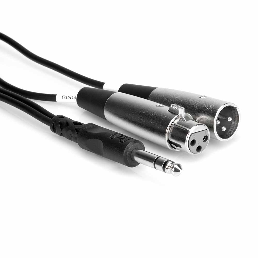 Insert Cable Hosa Src203 1/4 In Trs To Xlr3M And Xlr3F 3 Metros SRC203