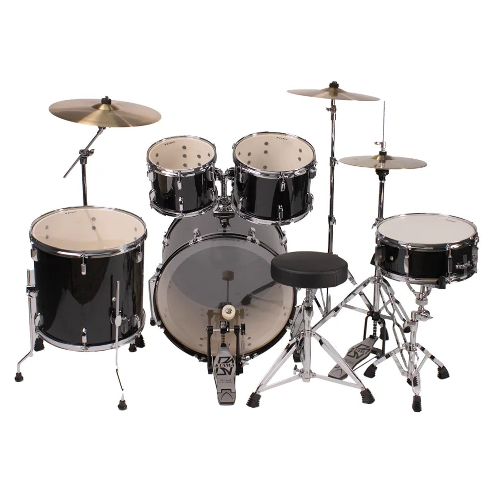 Tama St52h6cbns Batería Stagemaster 5 Piezas Negro Brillante Con Atriles Asiento Y Platillos