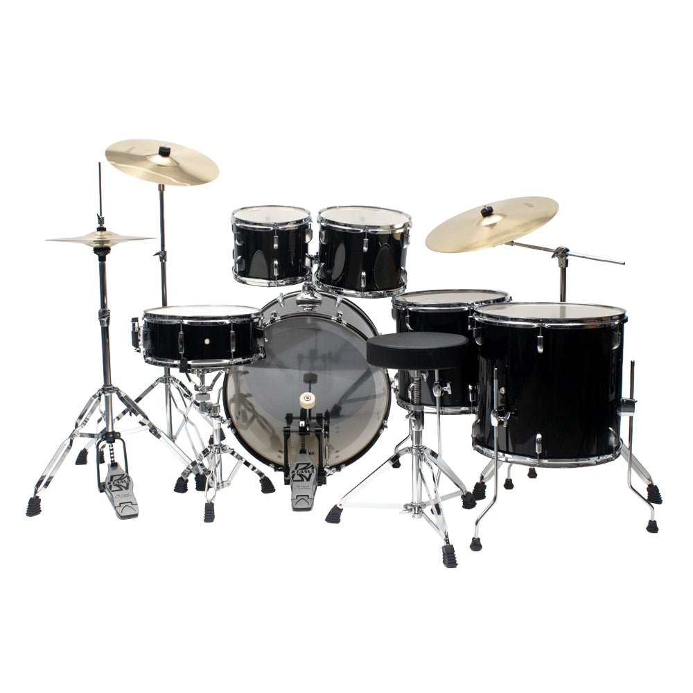 Tama ST62H6CBNS Bateria Acústica Stagestar de 6 piezas Negro Brillante con Atriles Asiento y Platillos