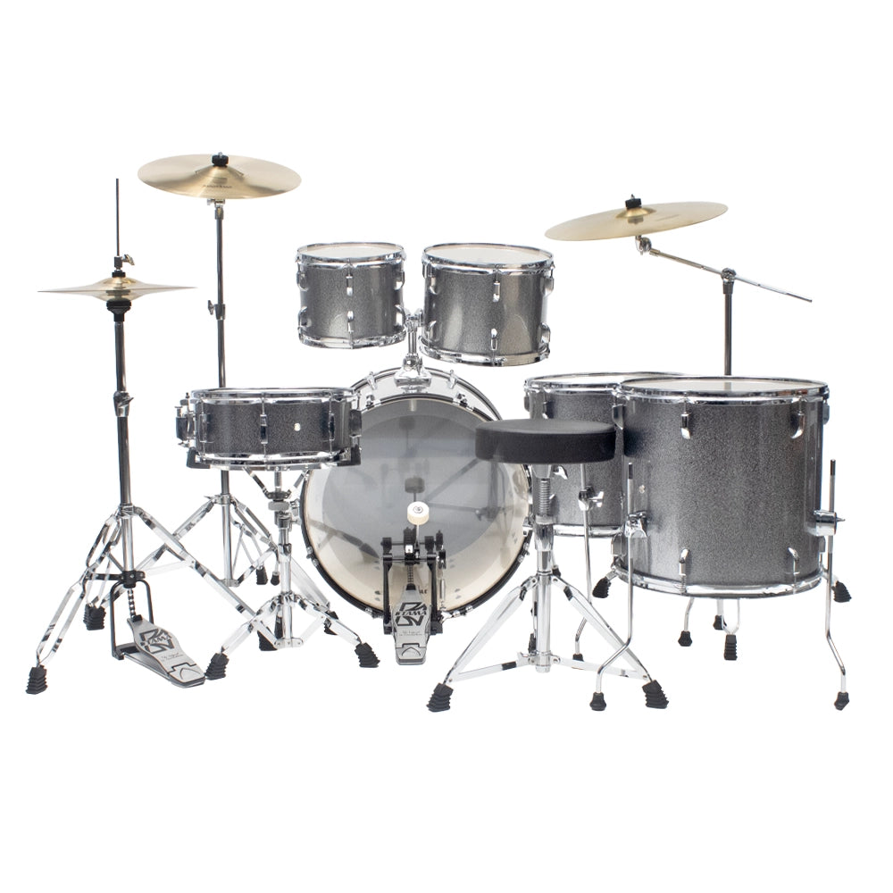 Tama ST62H6CCSS Bateria Acústica Stagestar de 6 piezas Plata Brillante con Atriles, Asiento y Platillos