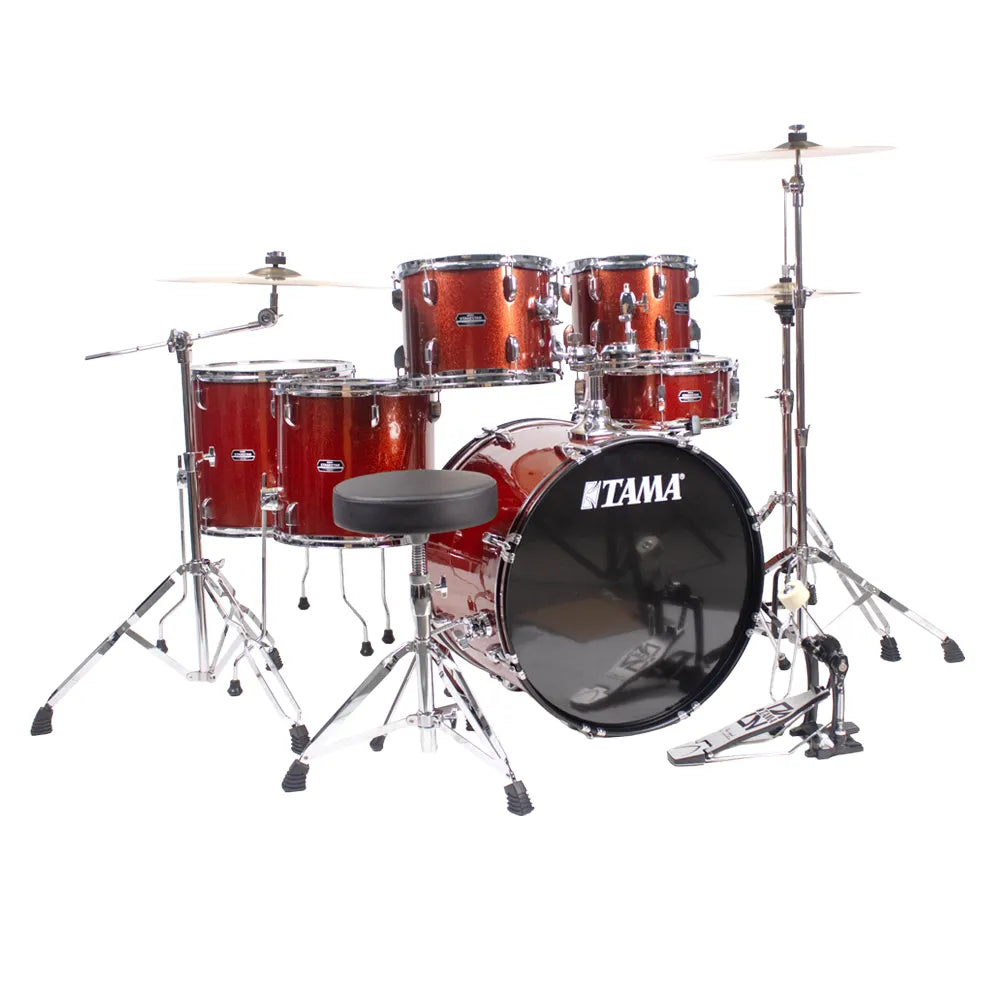 Tama ST62H6CSCP Bateria Acústica Stagestar de 6 piezas Cobre Brillante con Atriles, Asiento y Platillos