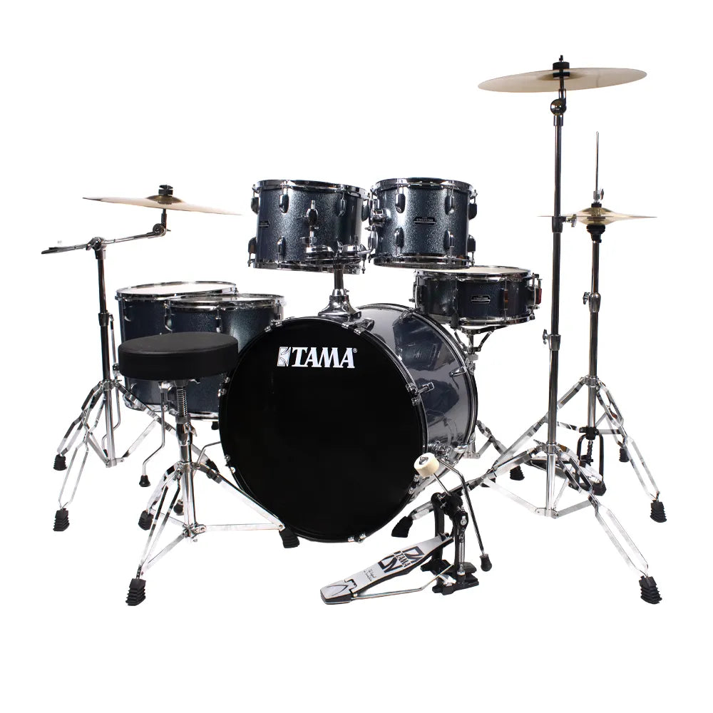Tama ST62H6CSEM Bateria Acústica Stagestar de 6 piezas Azul Agua Brillante con Atriles, Asiento y Platillos