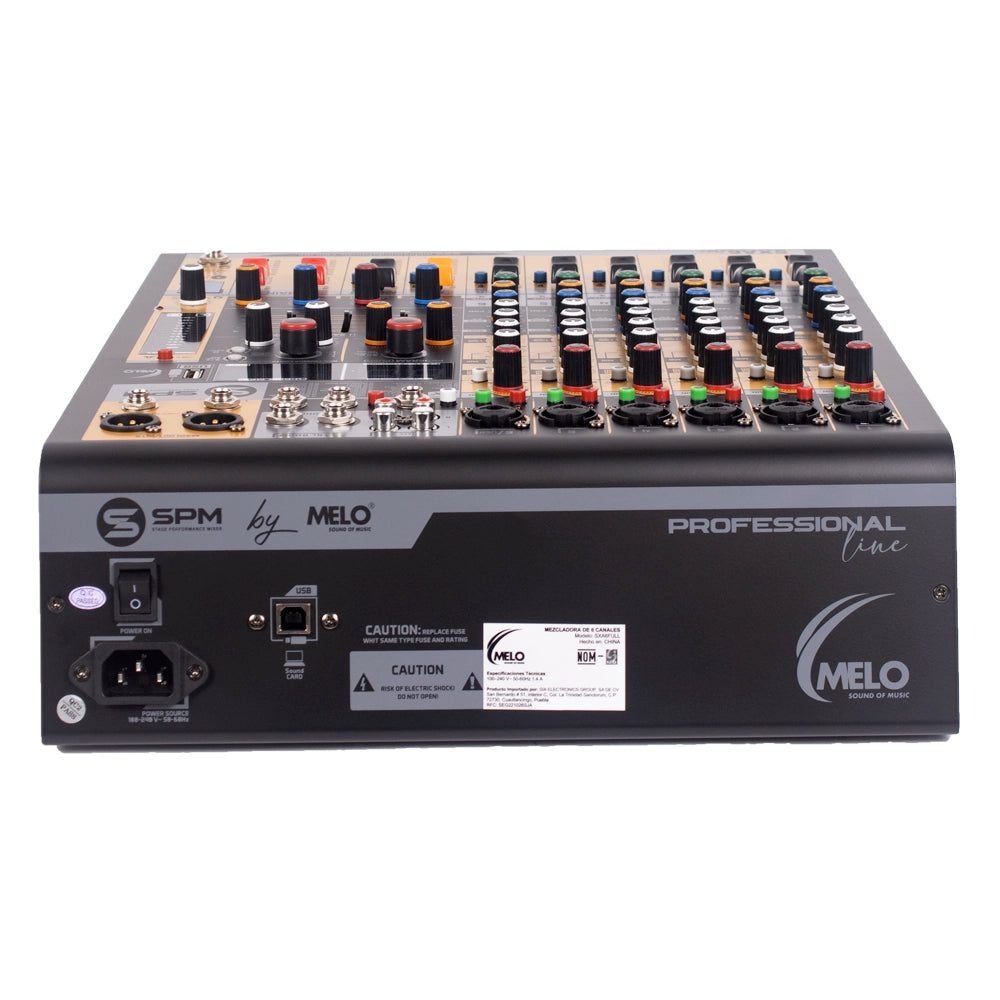 Melo SXA6FULL Mezcladora Profesional 6 Canales Reproductor USB