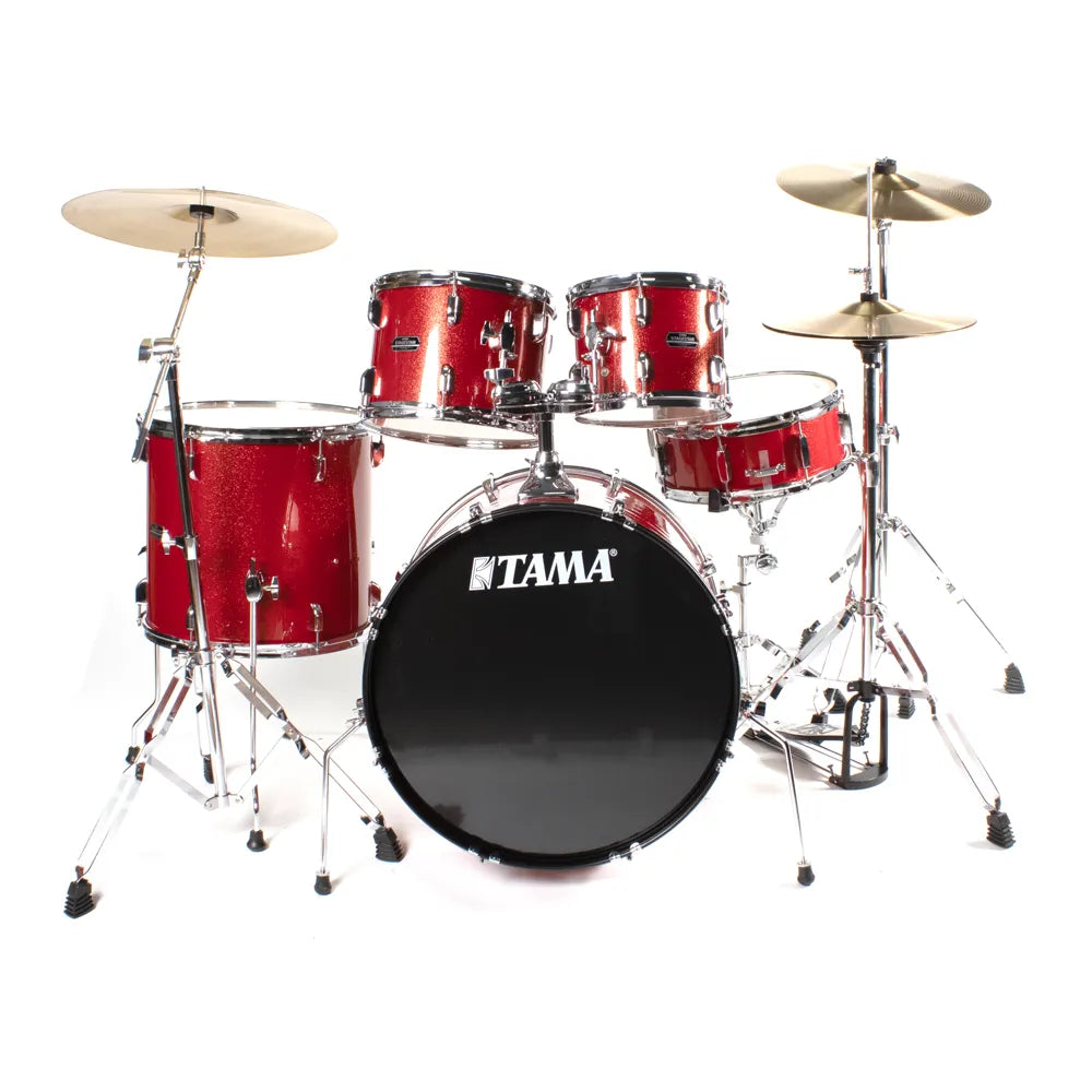 Tama St52h6ccds Batería Stagemaster 5 Piezas Rojo Brillante Con Atriles, Asiento Y Platillos