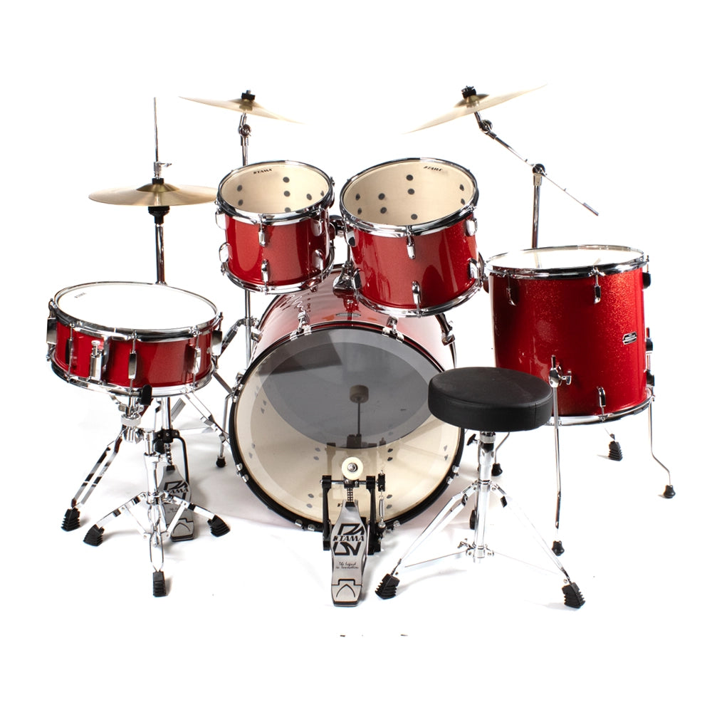 Tama St52h6ccds Batería Stagemaster 5 Piezas Rojo Brillante Con Atriles, Asiento Y Platillos