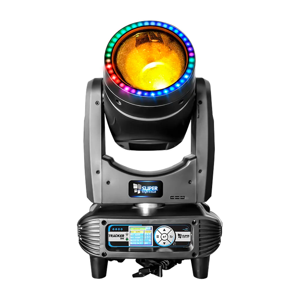 Super Bright Tracker9R Iluminación Estuche Con 4 Cabezas Beam 9R + Aro Led Rgb