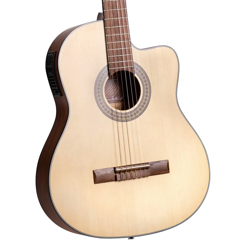 Guitarra Electroacústica La Sevillana Un3ceqos Natural Mate UN3CEQOS